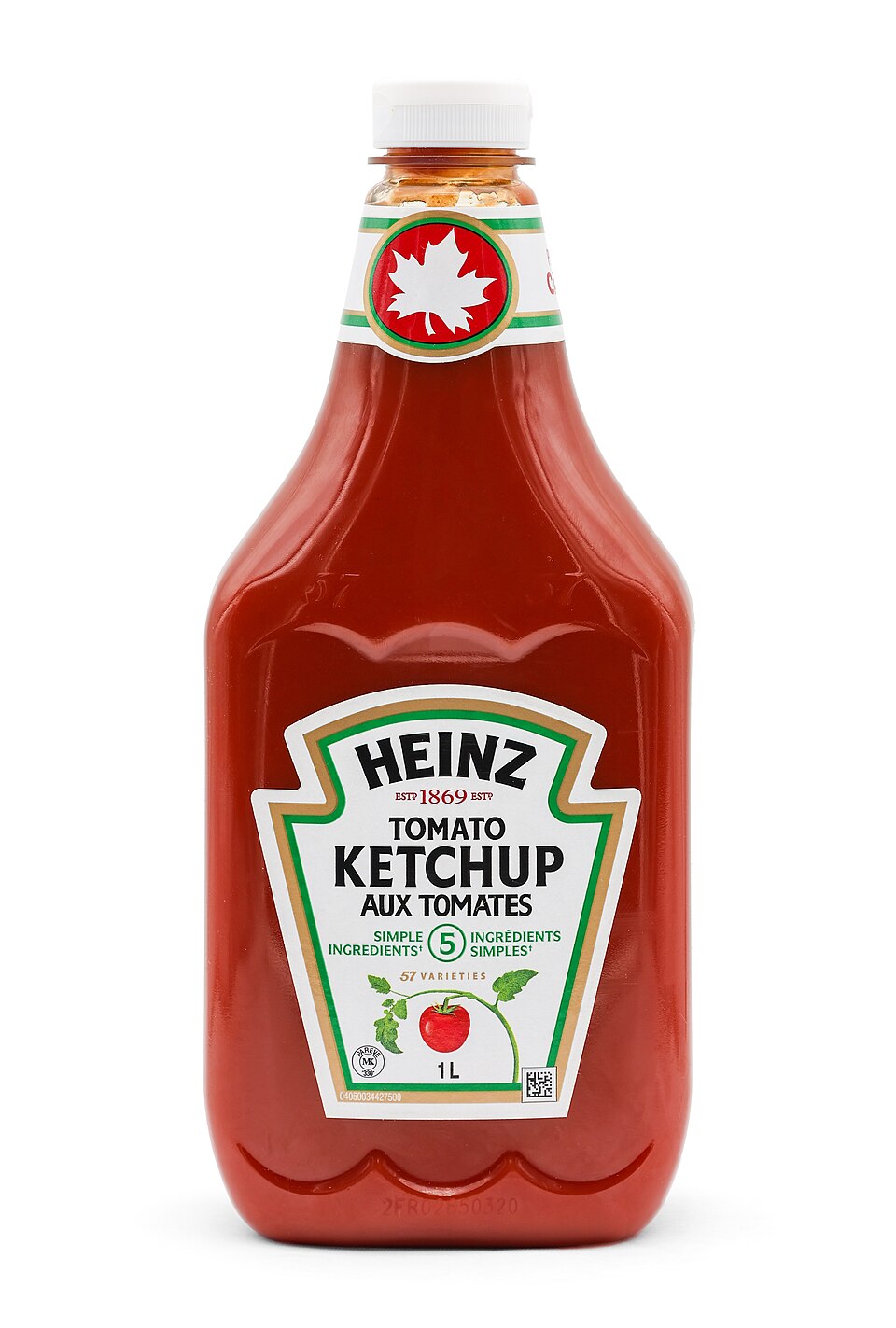 Heinz Tomato Ketchup, Canada (front), 2026-02-19.jpg — Chris Woodrich (Public domain) Heinz Red